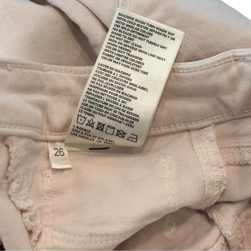 L'AGENCE Margot High Rise Skinny Crop Jeans Size 26‎ Blush Pink Made in USA